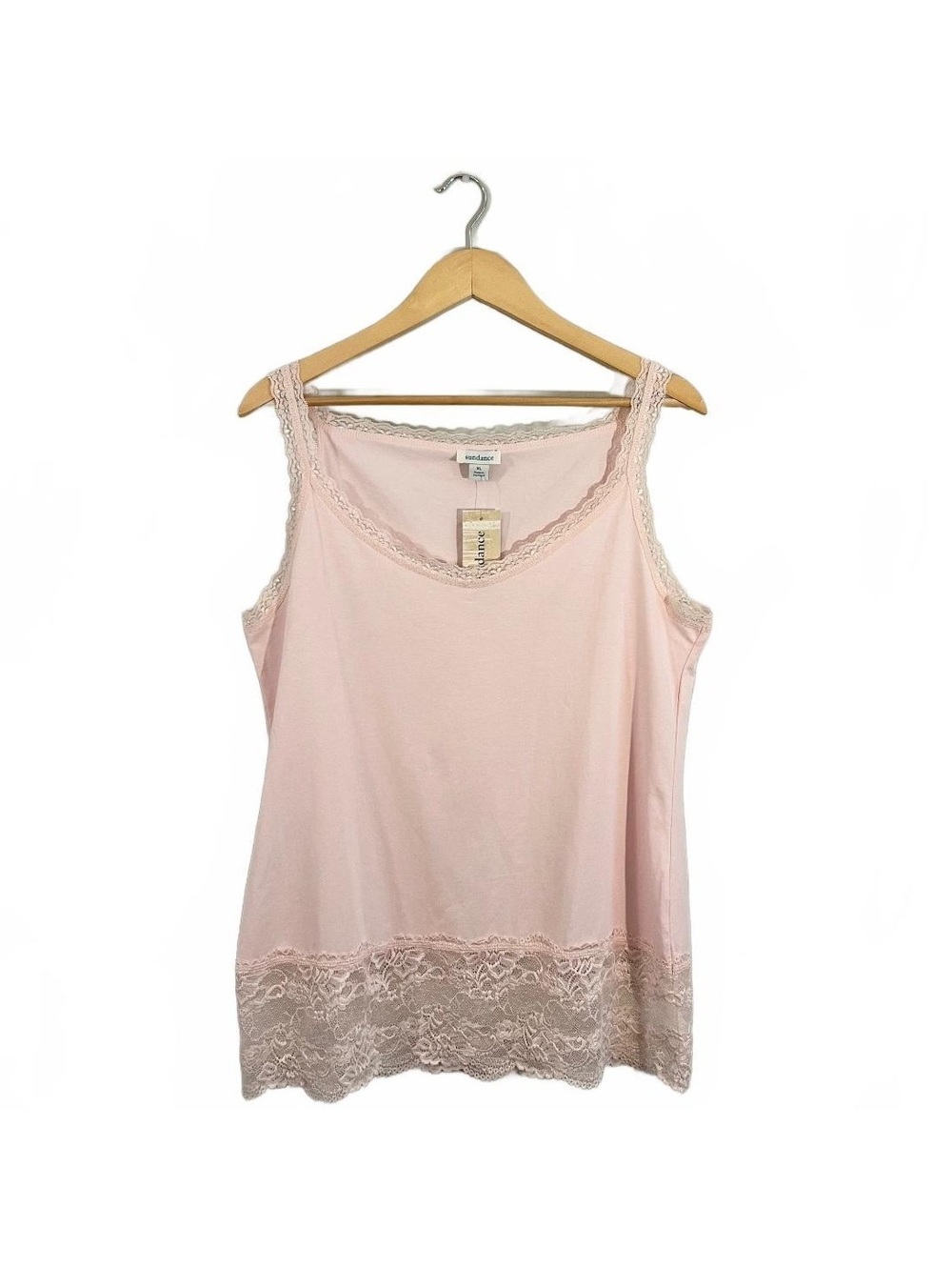 NWT Sundance Pink Lace Trim Camisole Girly Coquette 2000’s Layer